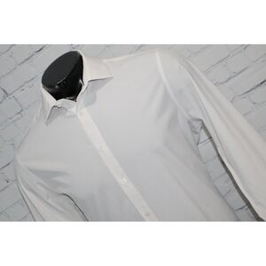 Mizzen+Main Leeward Dress Shirt Mens Medium White Classic Performance Stretch